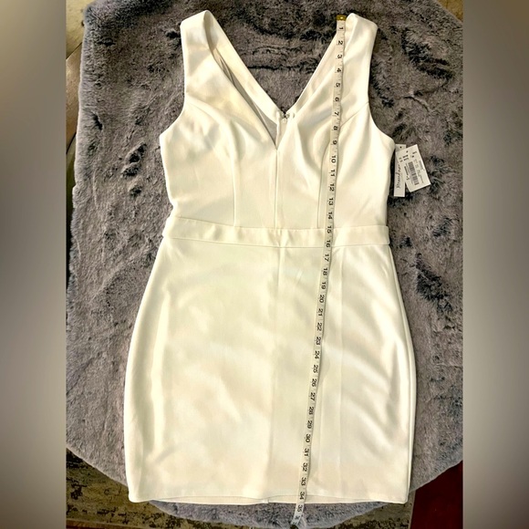 NWT Xtraordinary White Bodycon Mini Dress, Sheer Mesh Back, XL Juniors, 8 womens - Picture 10 of 16